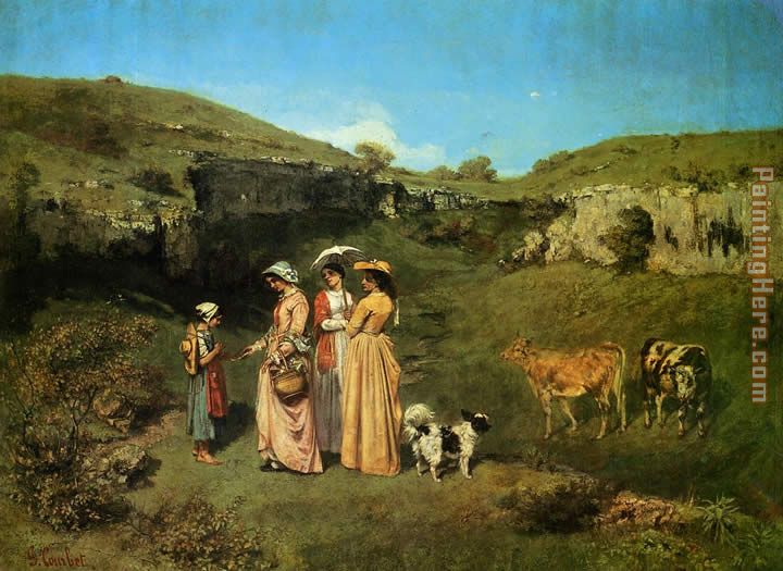 Gustave Courbet The Young Ladies of the Village